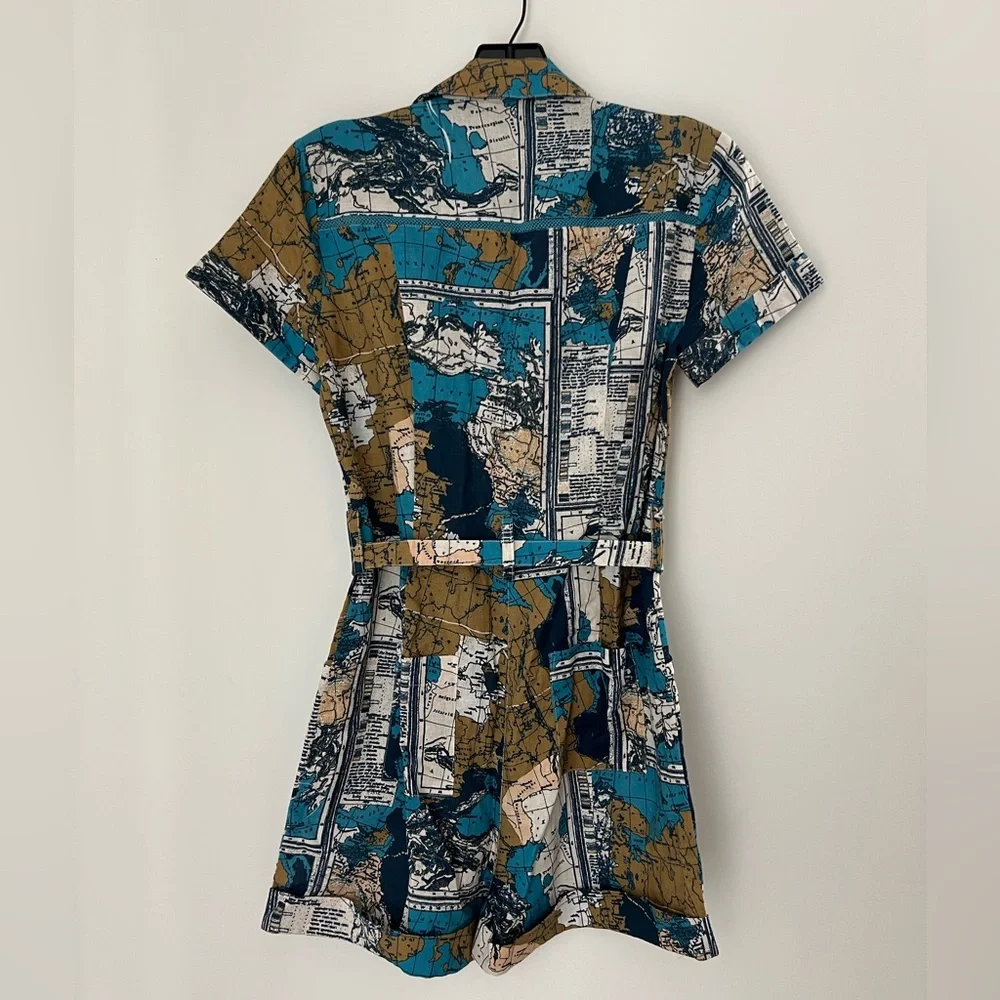 Modcloth Map Print Romper NWOT - Picture 4 of 4
